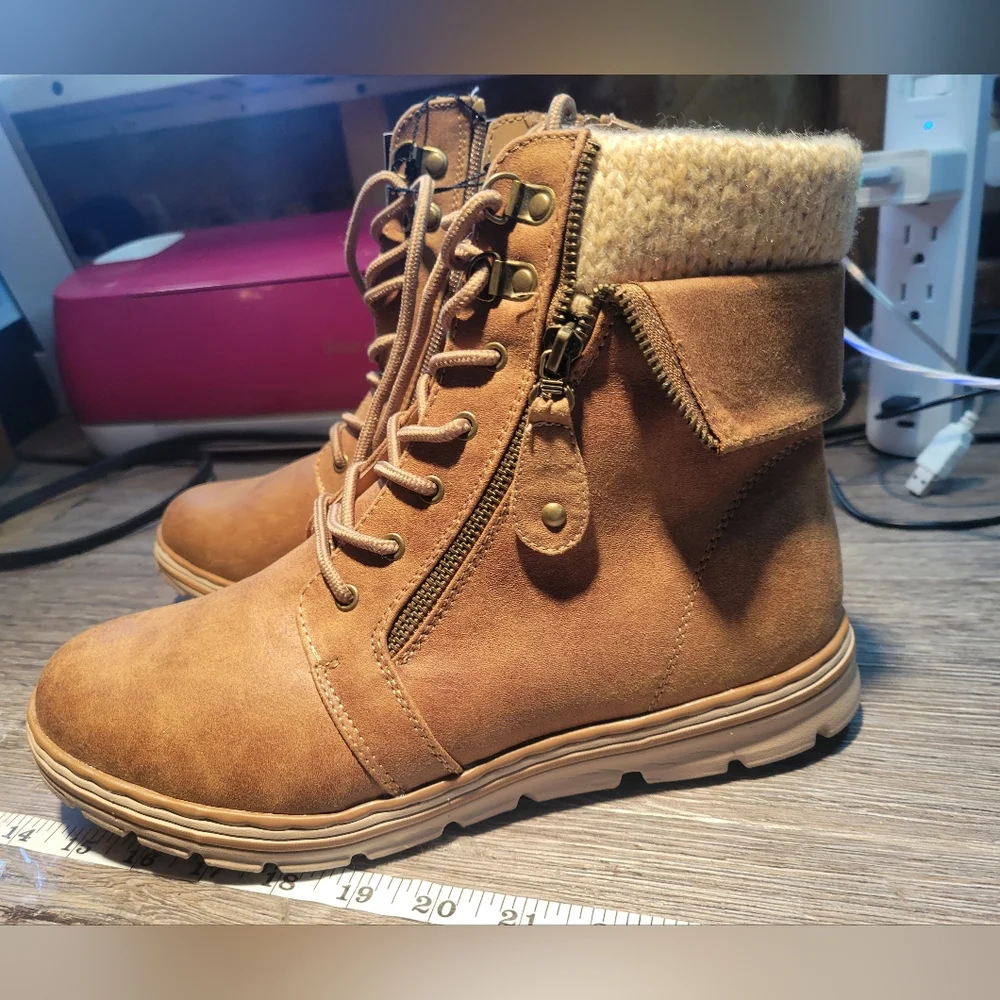 Cliffs By White Mountain NEW Brown Lace-Up Ankle Boots Size‎ 9